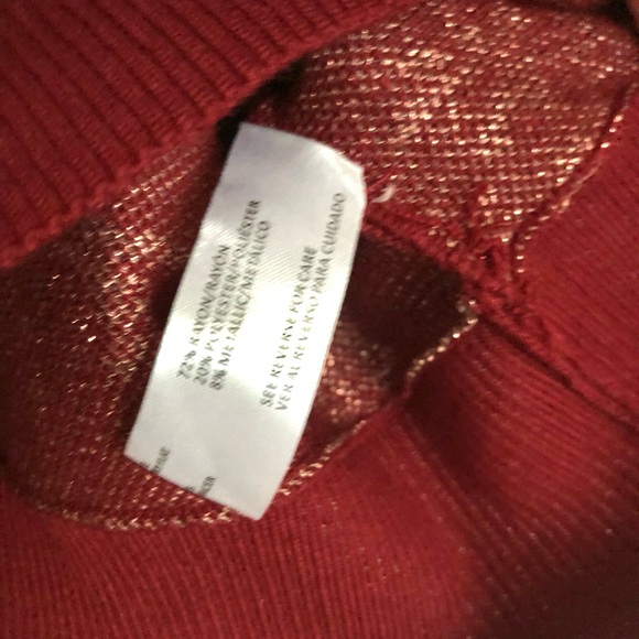 By Design Red Patterned Women's Sweater - Picture 3 of 6